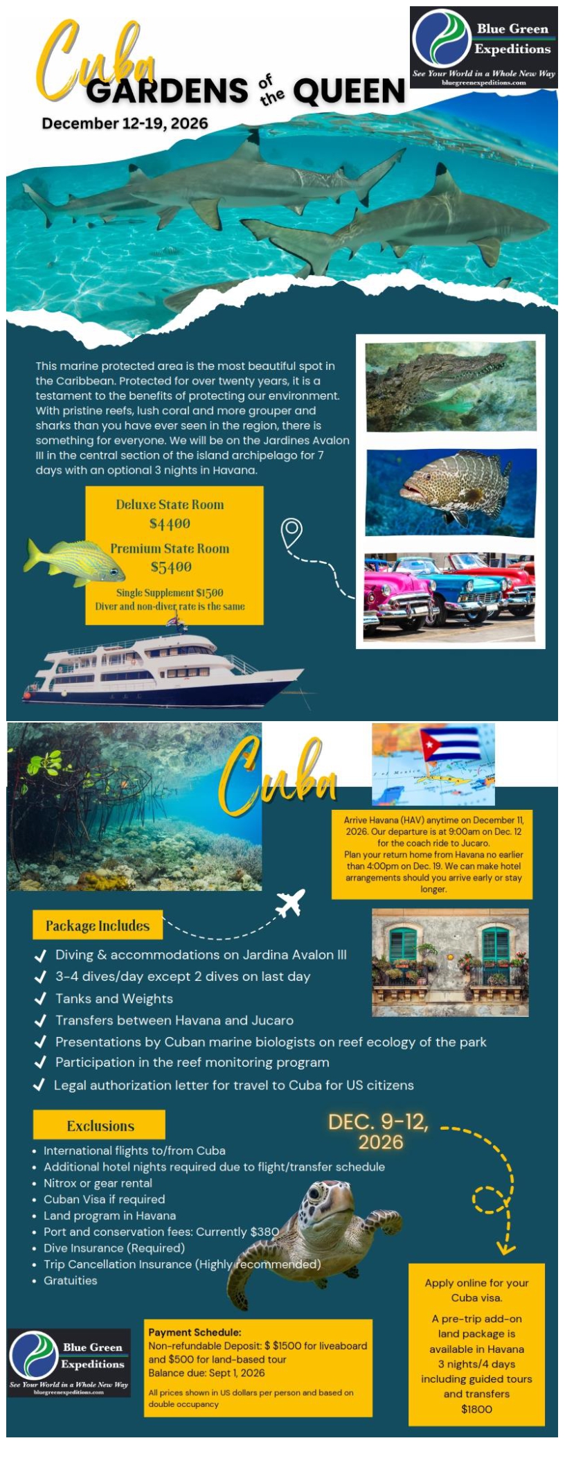 Cuba 2026 expedition - December 12-19, 2026, trip details and information