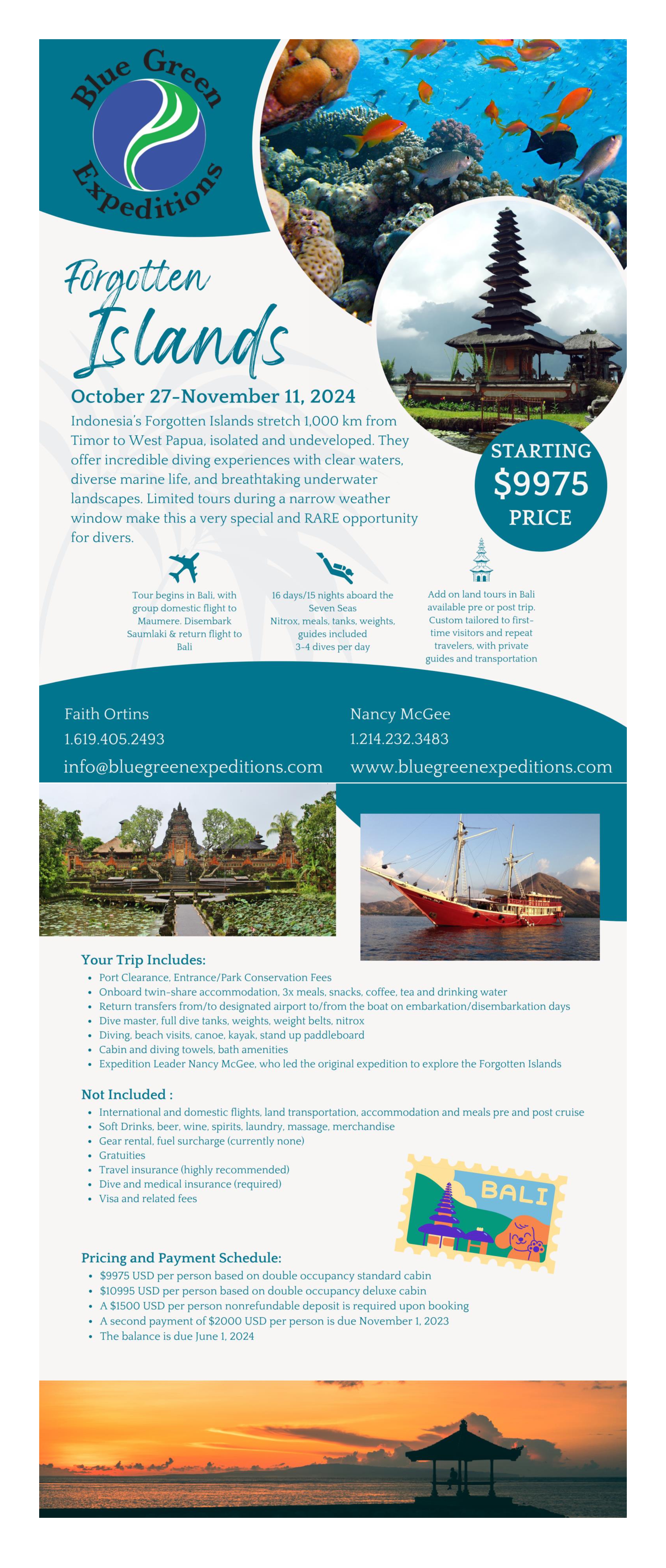Forgotten Islands, Indonesia October 27 - November 11, 2024. Trip description and pricing. PDF flyer contains the same