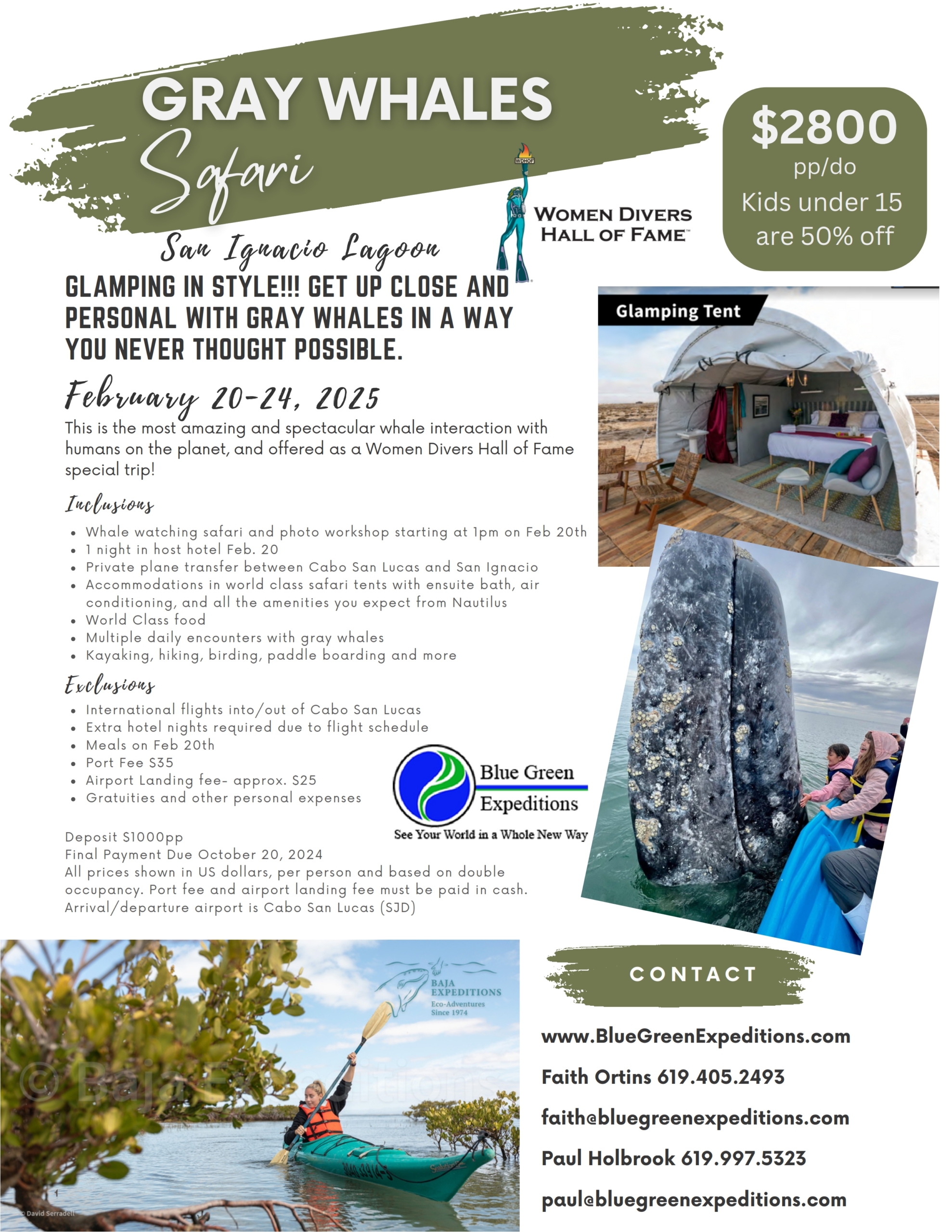 Gray Whales Safari, San Ignacio Lagoon February 20-24, 2025. Trip description and pricing. PDF flyer contains the same