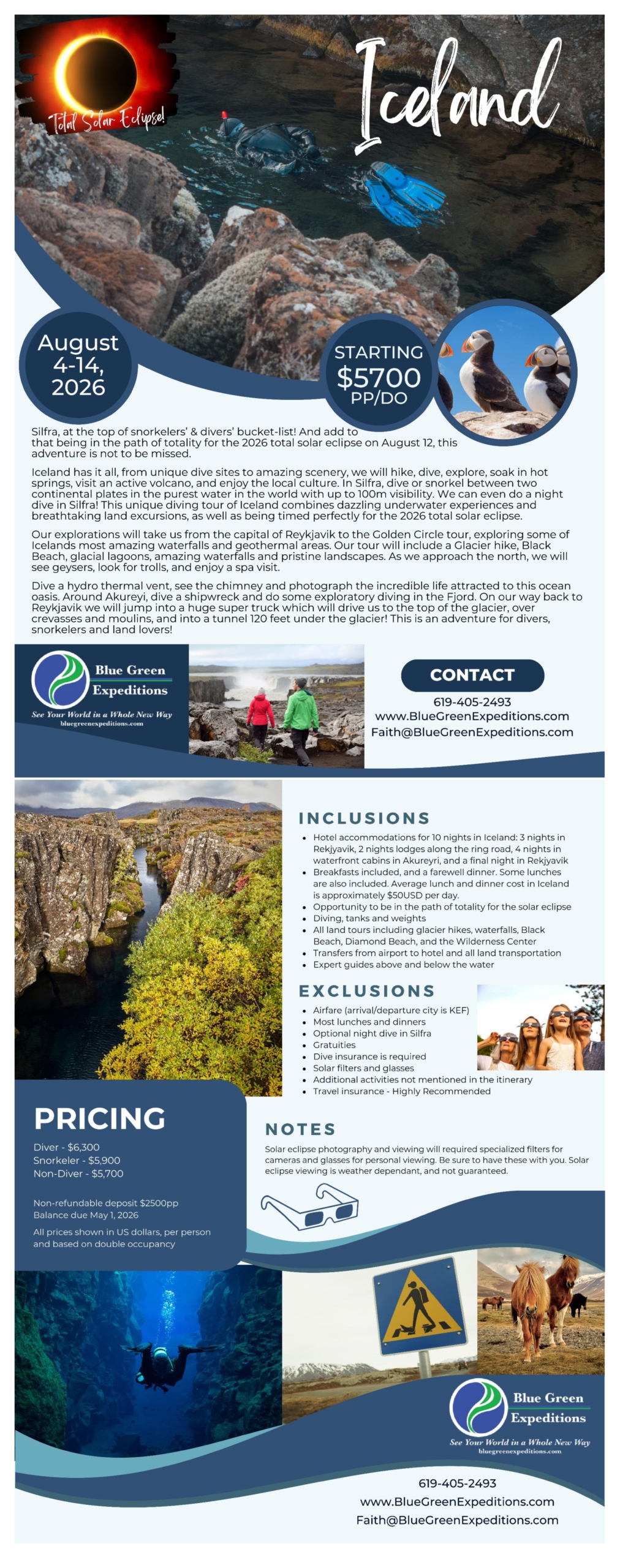 Iceland solar eclipse expedition , August 04-14, 2026. Expedition description and pricing.