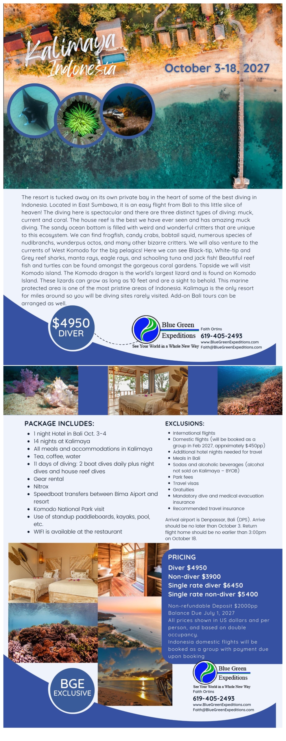 Kalimaya , October 3-18, 2027. Expedition description and pricing.