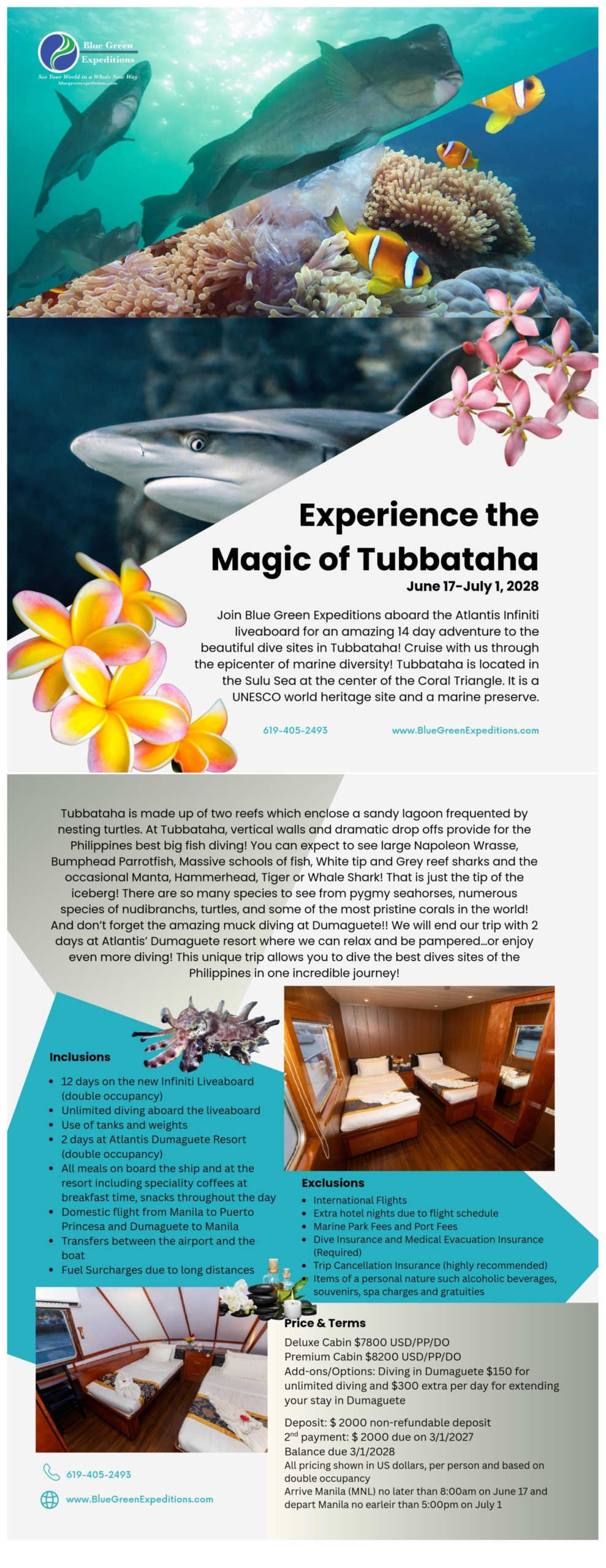 Tubbataha - the Philippines, June 17 - July 1, 2028. Expedition description and pricing.